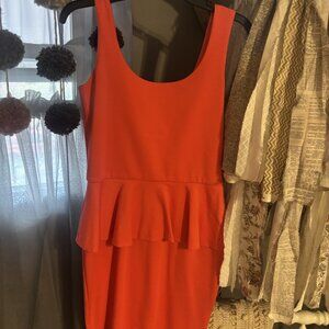 love...ady sleeveless orange mini dress, size M